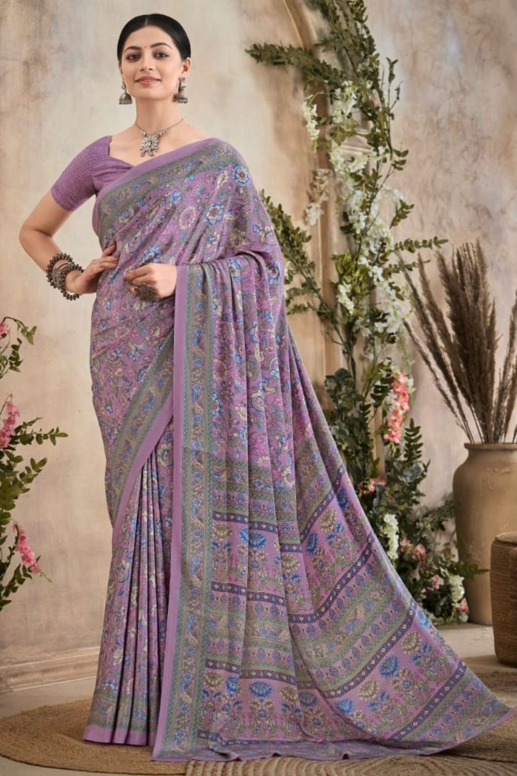 RUCHI 8629 VIVANTA SILK VOL-36 Floral Poly Designer Silk Crepe Saree