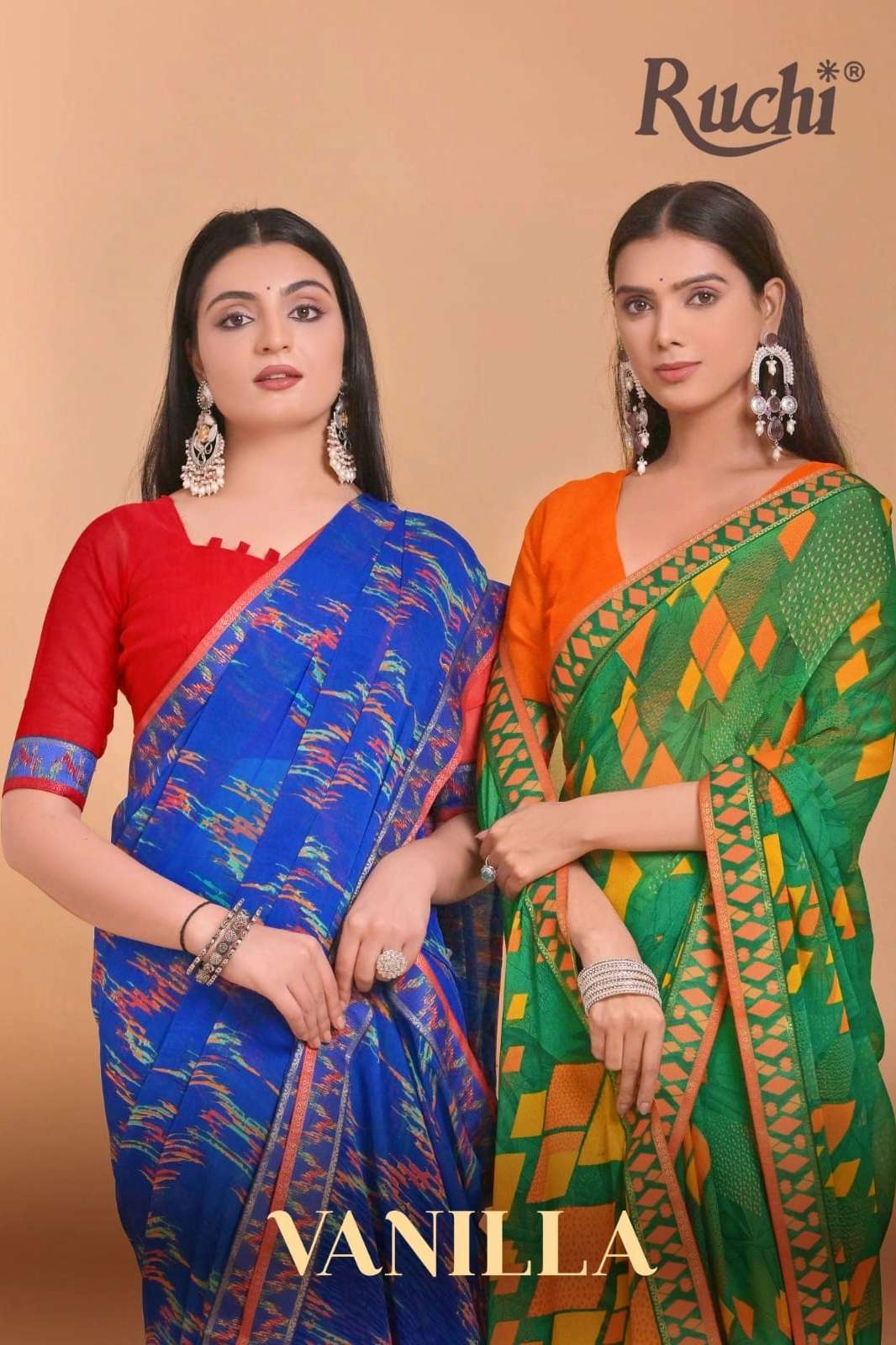 RUCHI VANILLA VOL-07 8797 CASUAL WEAR DESIGNER CHIFFON SAREE