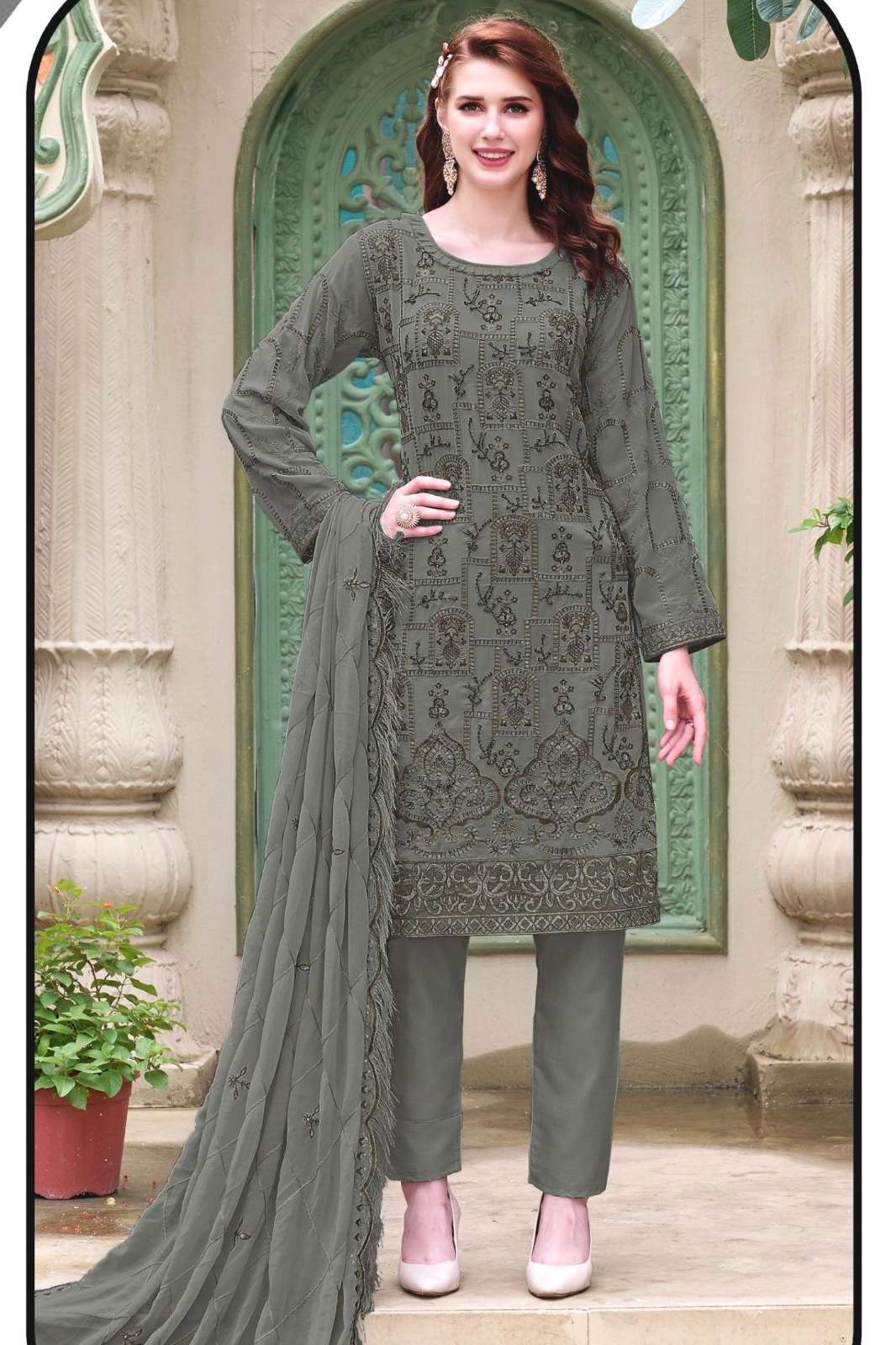 SHANAYA 357r S-151 EDITION EMBROIDERY DESIGNER PAKISTANI FOX GEORGETTE SUIT