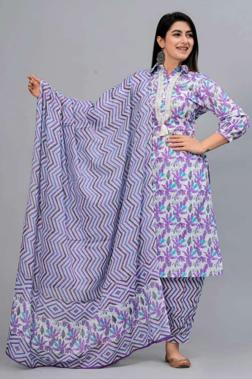 Shri Balaji Emporium 8633B Ready Made Pure Cotton Printed Suit