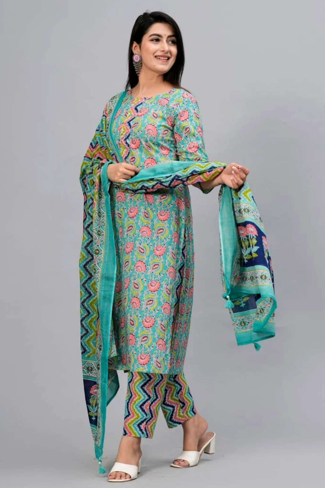 Shri Balaji Emporium 8633C Ready Made Pure Cotton Printed Suit