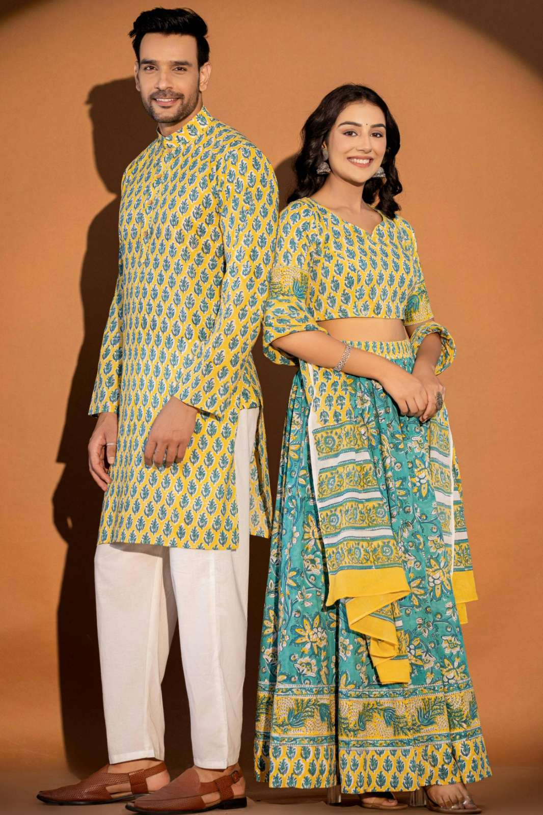 Shri Balaji Emporium 8683D Ready to Wear Pure Cotto Couple Set 