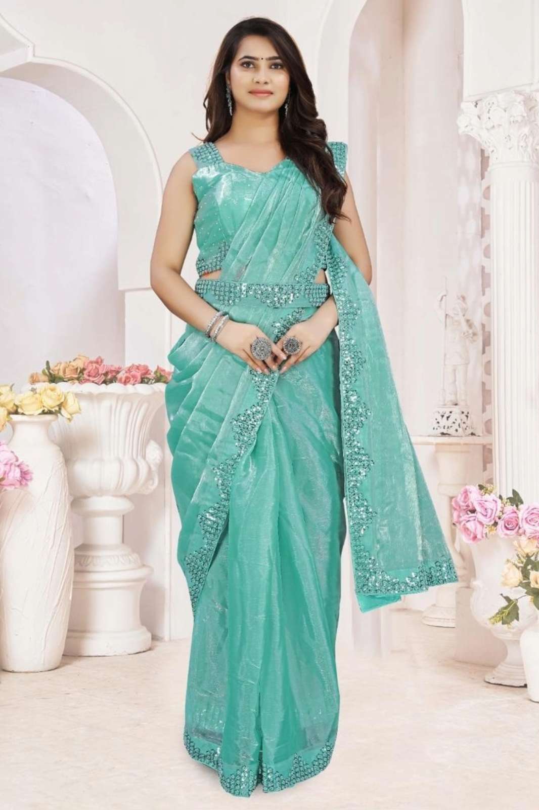 Shri Balaji Emporium 8950 Traditional Designer Party Wear Lycra Ready to Wear Saree