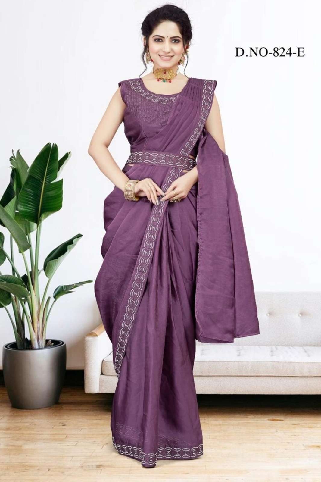 Shri Balaji Emporium 8951 Embroidered Bollywood Designer Ready to Wear Saree