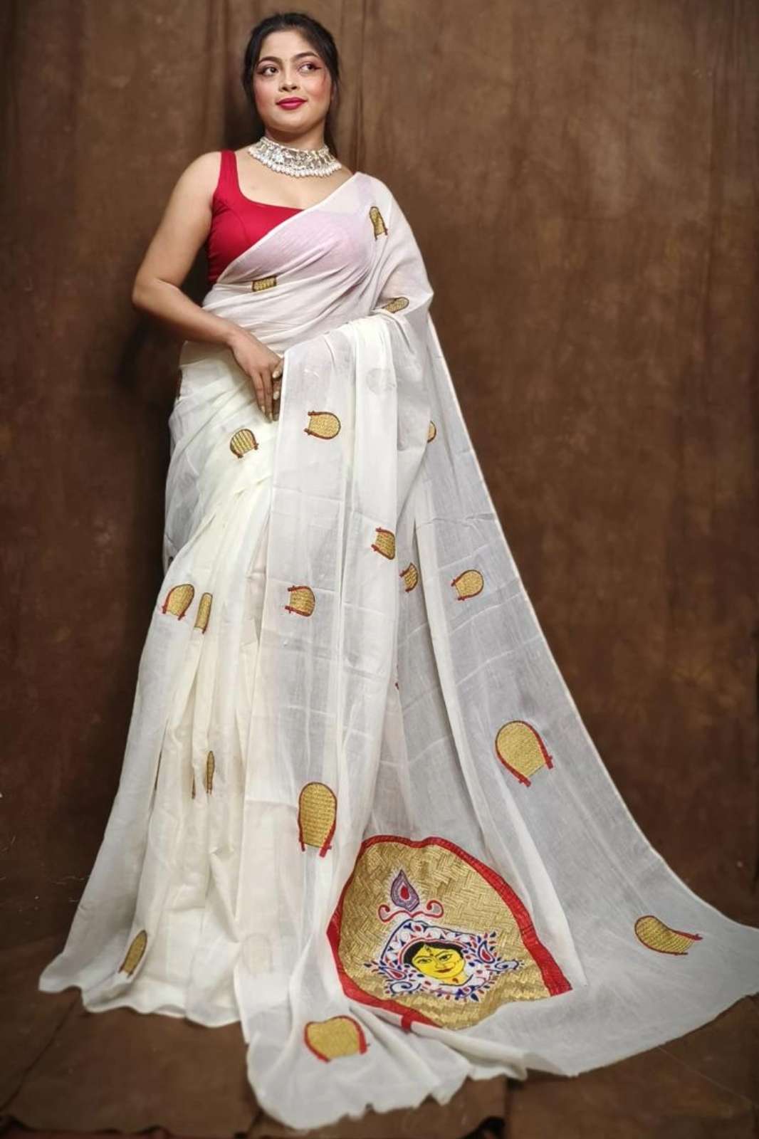 Shri Balaji Emporium 967p  Puja Special Printed Designer Pure Cotton Handloom Saree