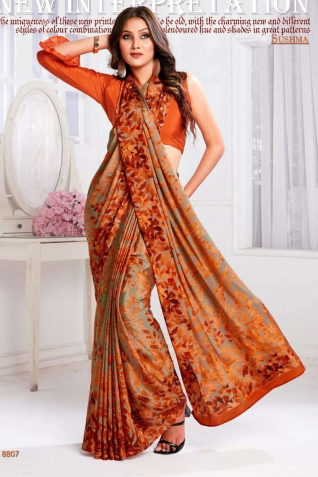 SUSHMA 8501 EUPHORIA DESIGNER PRINTED CREPE SAREE