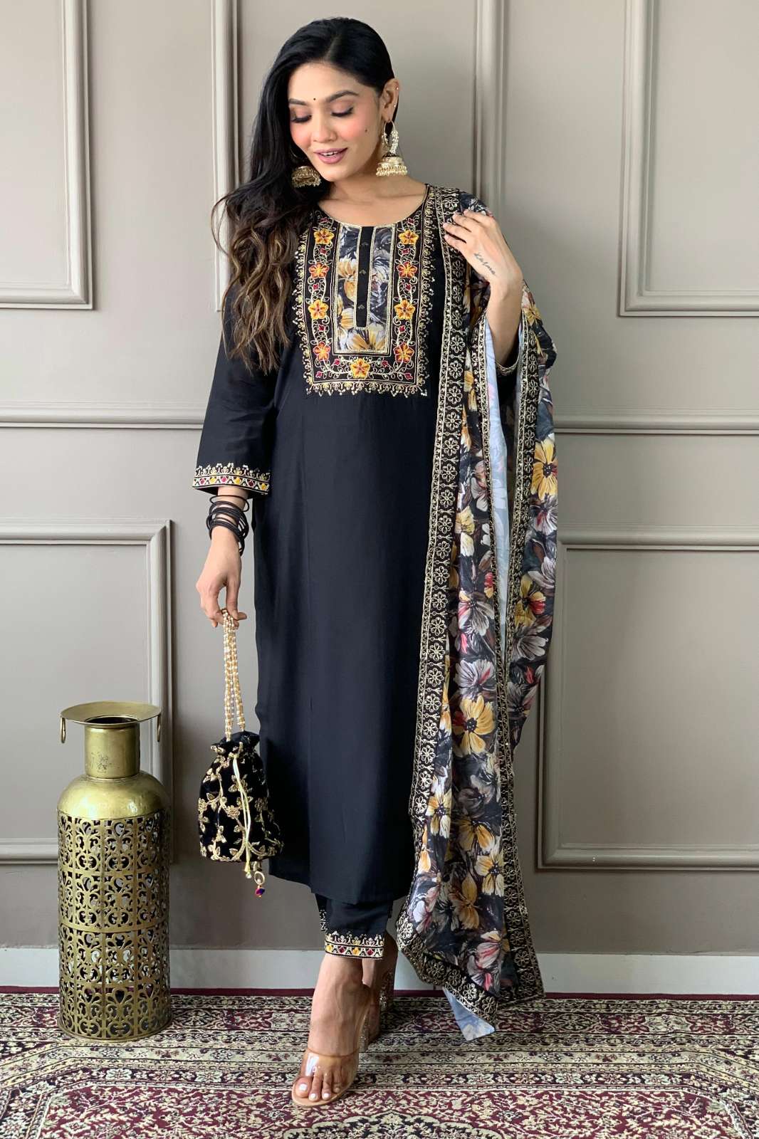 Vouch 8625 HAZEL Beautiful Designer Heavy Viscose Chanderi Kurta Dupatta Set