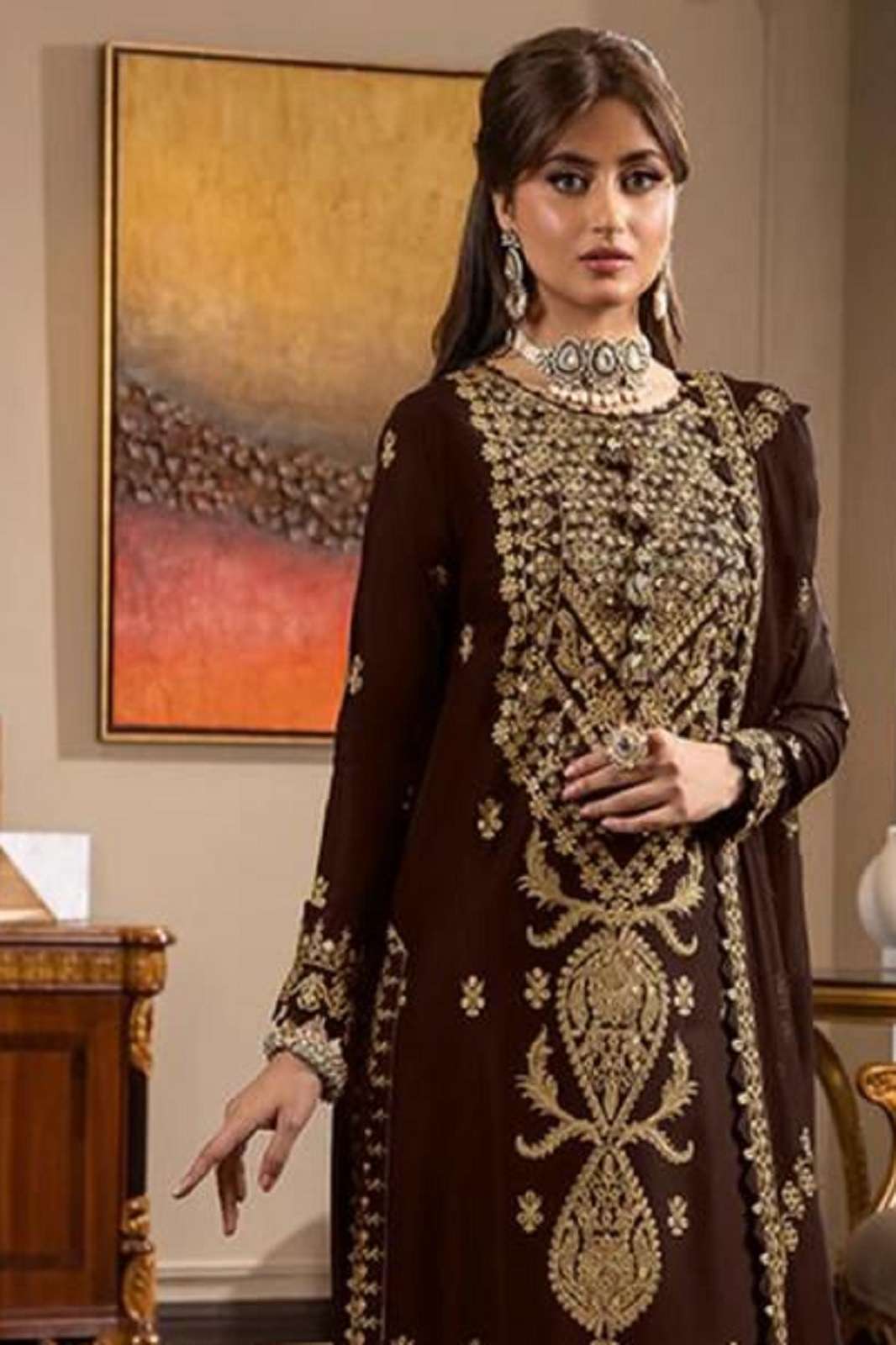 ZIAAZ DESIGNS 420 SEMI STITCHED PAKISTANI SUIT