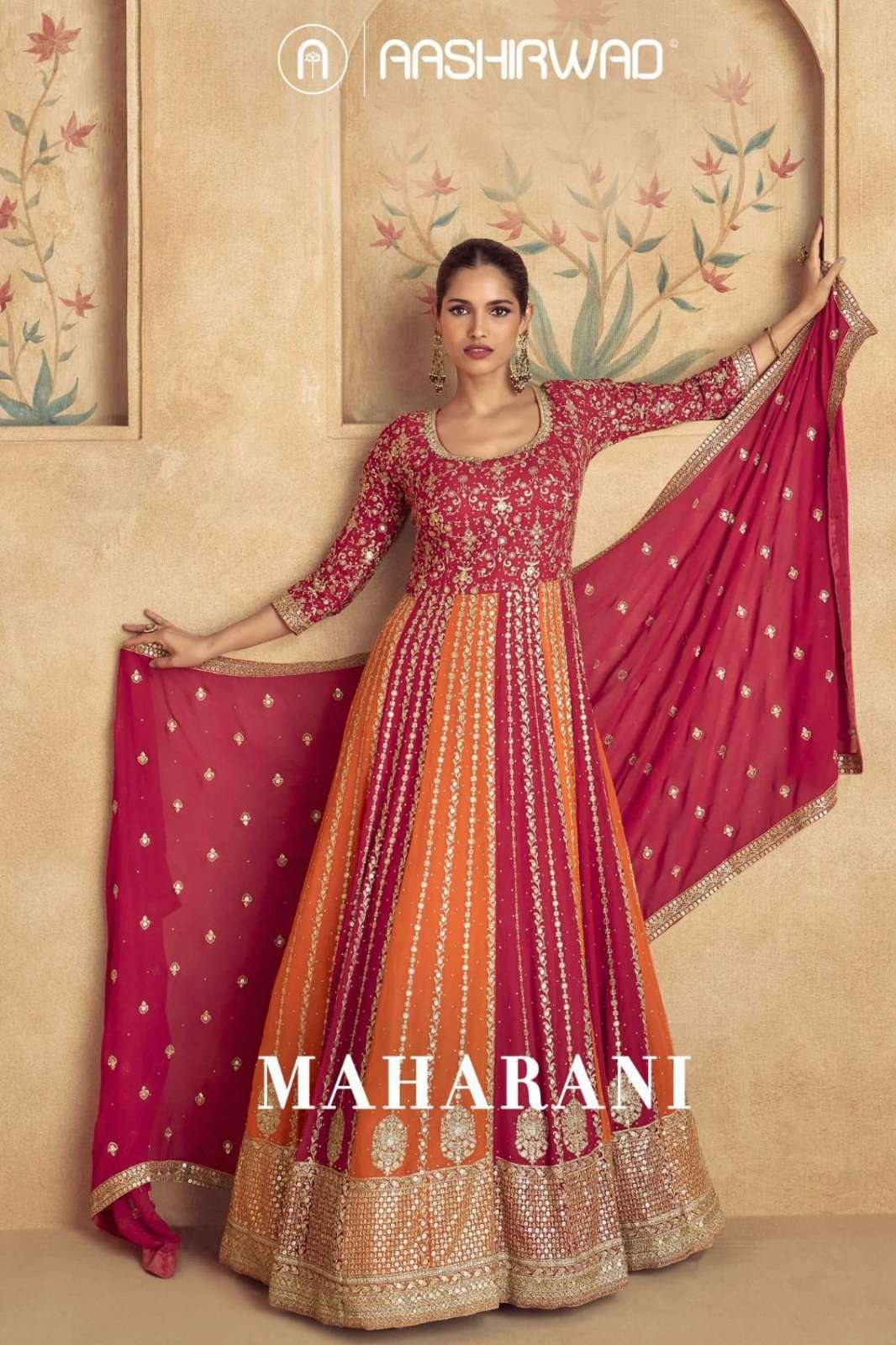 AASHIRWAD MAHARANI 9268 READYMADE REAL GEORGETTE ANARKALI SUIT