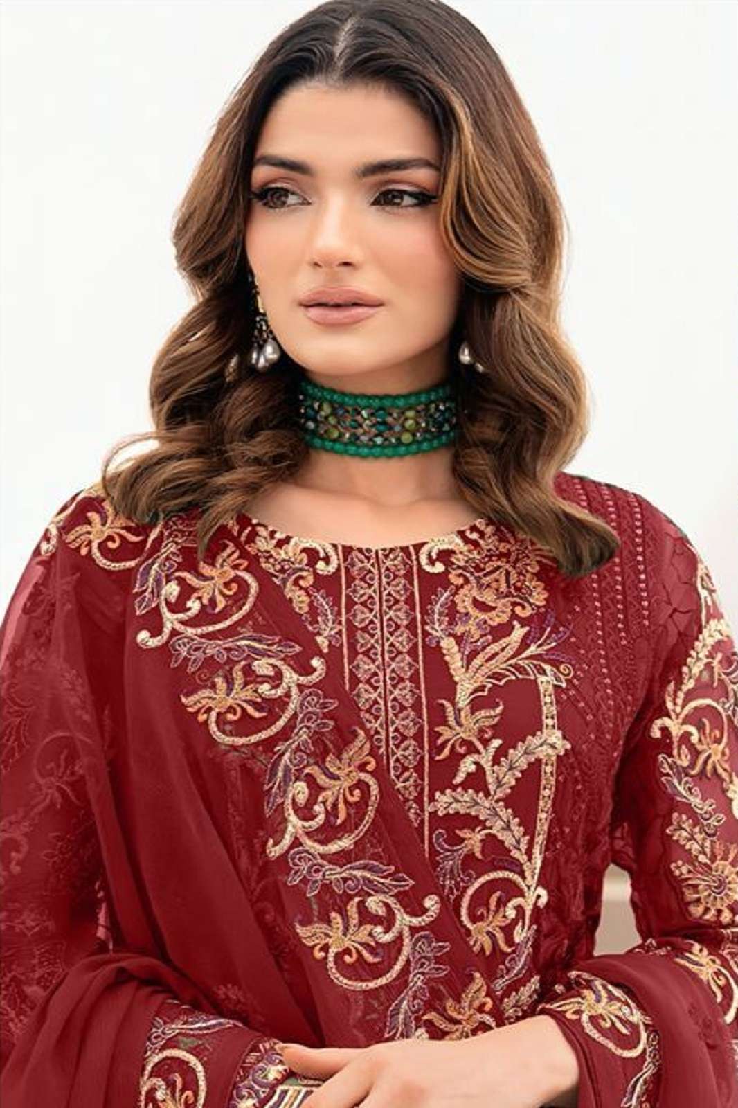 AL KHUSHBU 5056 C & E GEORGETE PAKISTANI SUITS