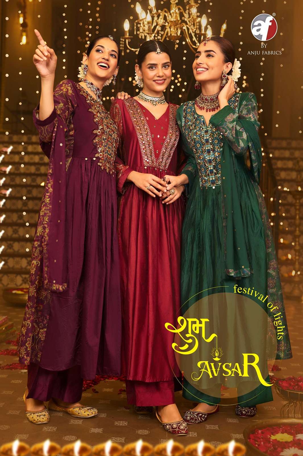 ANJU FAB SHUBH AVSAR READY TO WEAR DESIGNER ANARKALI KURTIES