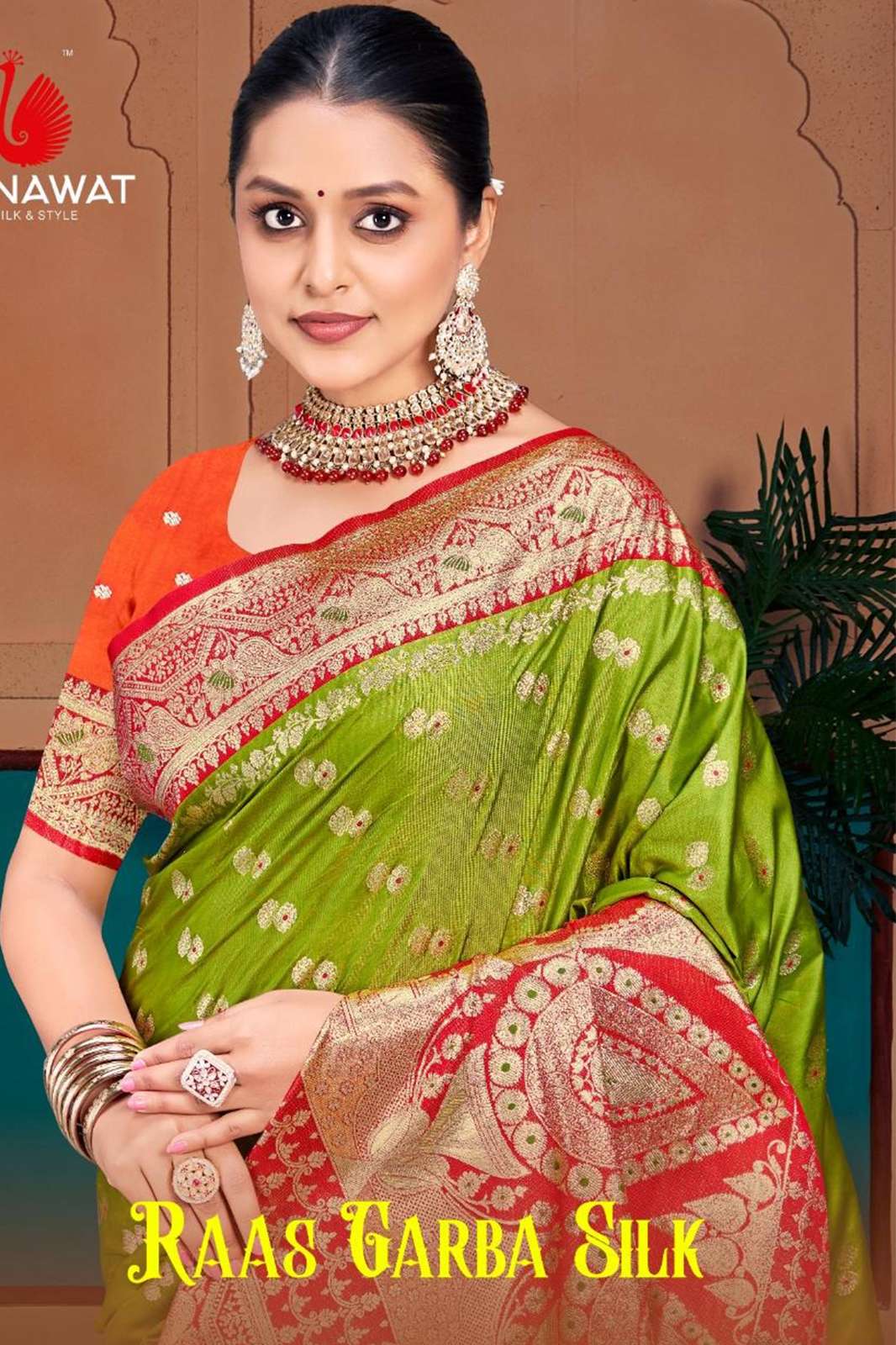 BUNAWAT 9416 Raas Garba Silk  Woven Work Festival Wear Designer Silk Saree