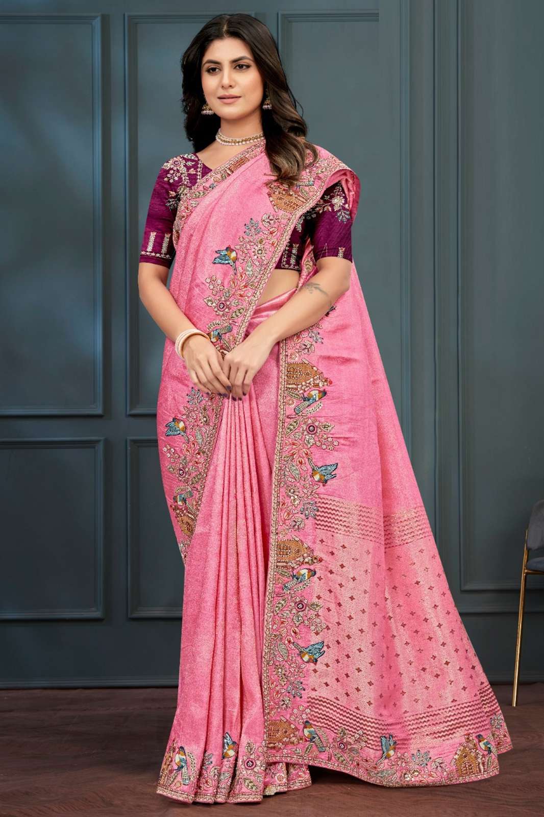 Desiluk Devsena 9194 Beautiful Embroidery Designer Fancy Saree