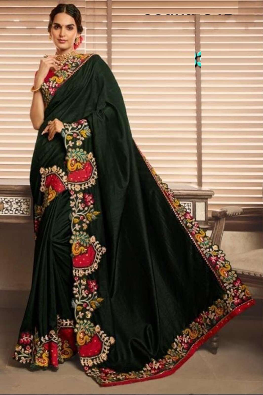 Desiluk Jodha 9194 Embroidered Wedding Contemporary Saree