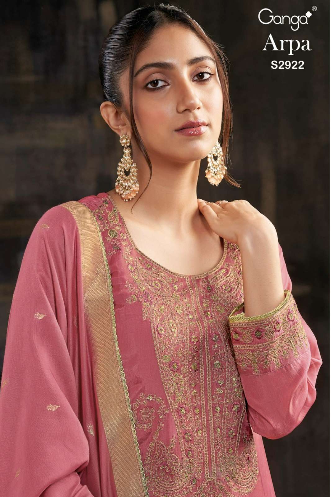 GANGA ARPA S2922 PREMIUM PURE BEMBERG HABUTAI SILK SUIT