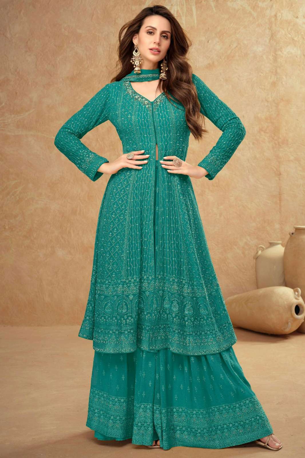 Gulkayra FARINA 9459 Readymade Real Georgette Suit with Chikan Embroidery