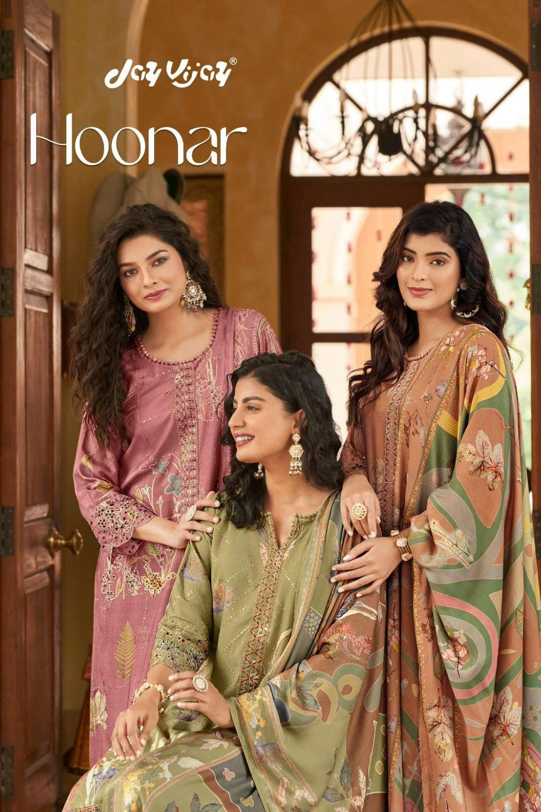 JAY VIJAY HOONAR PURE PASHMINA SHIMMER EMBROIDERY DIGITAL PRINTED SUIT