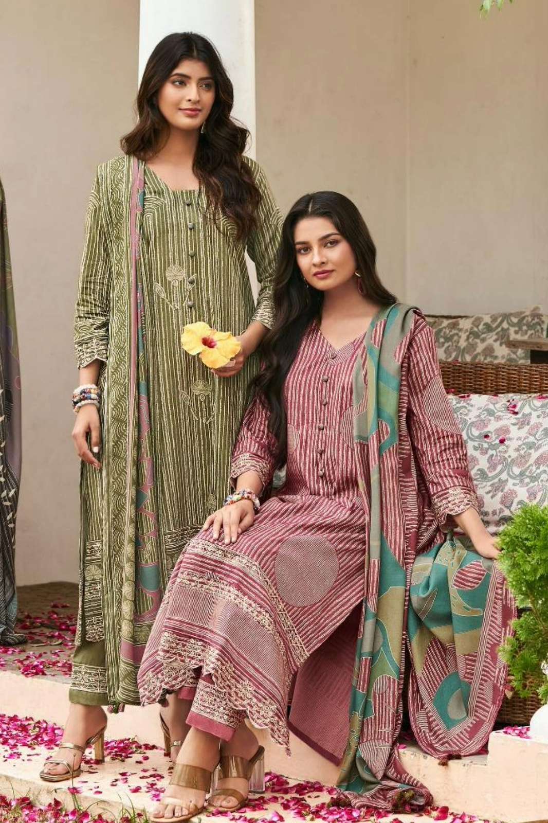 JAYVIJAY SILSILAY PURE PREMIUM CORDUROY DIGITAL PRINTED SUIT