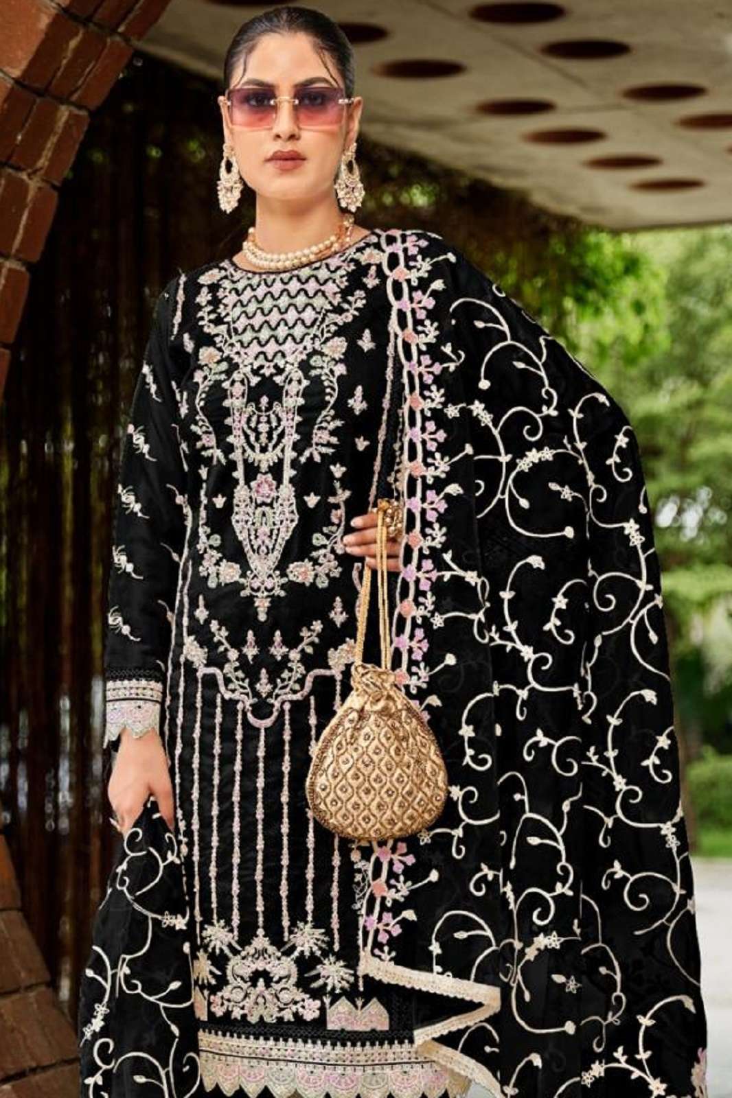 MOTIFZ 677 A TO D ORGANZ FABRIC PAKISTANI SUITS