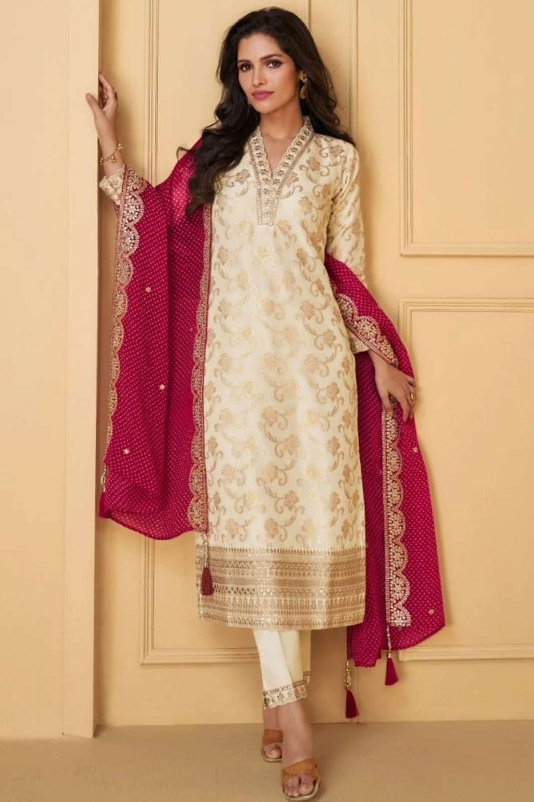 SAYURI NUTAN 9380 READYMADE PURE VISCOS JACQUARD SILK SUIT