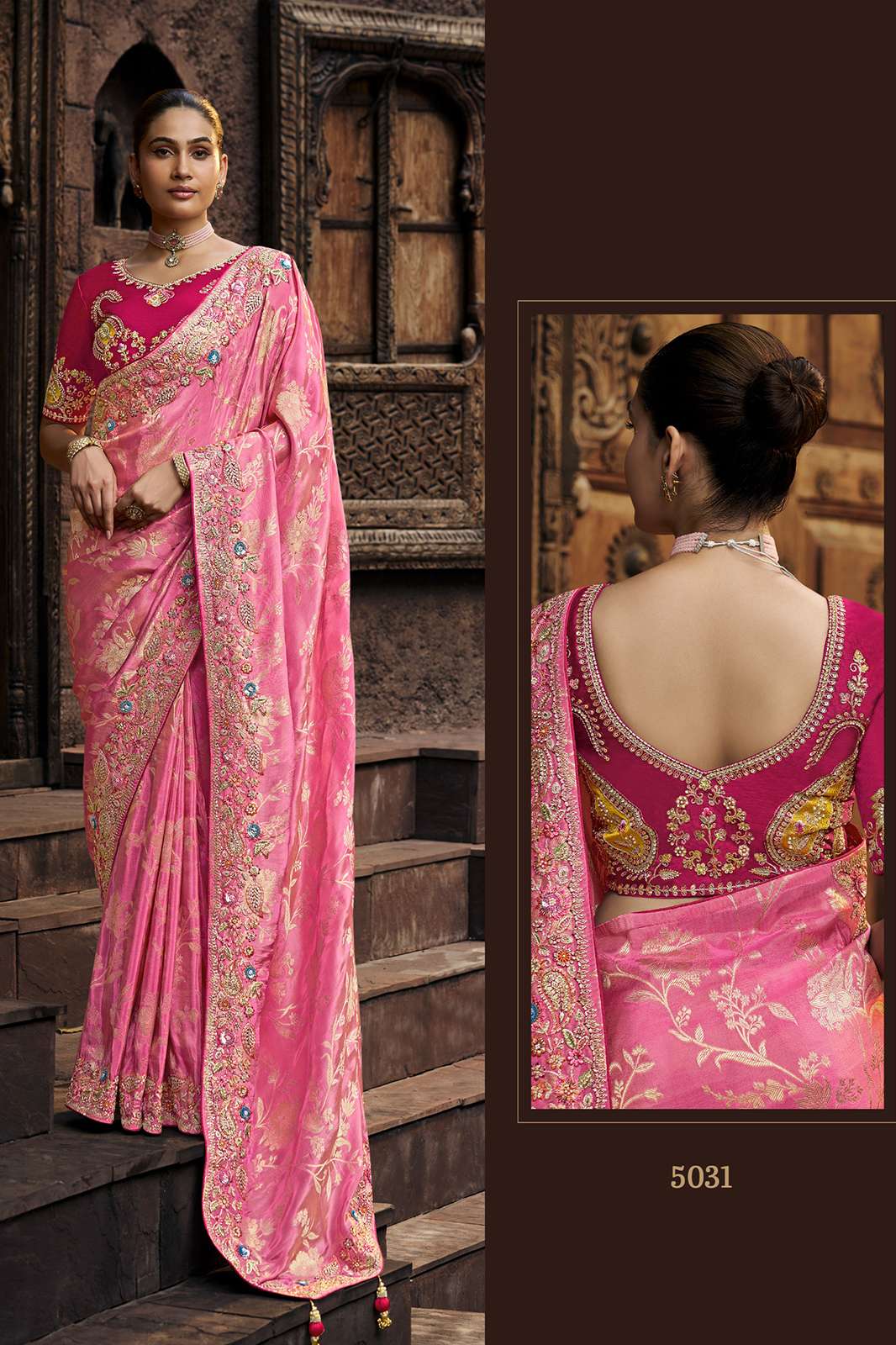 SHISHA KUM KUM 9558 INDIAN WOMEN DESIGNER VISCOSE TISSUE SAREE