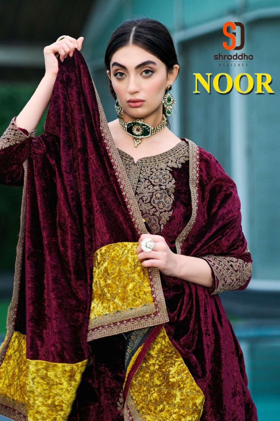 SHRADDHA DESIGNER NOOR VELVET FANCY WORKED SUITS