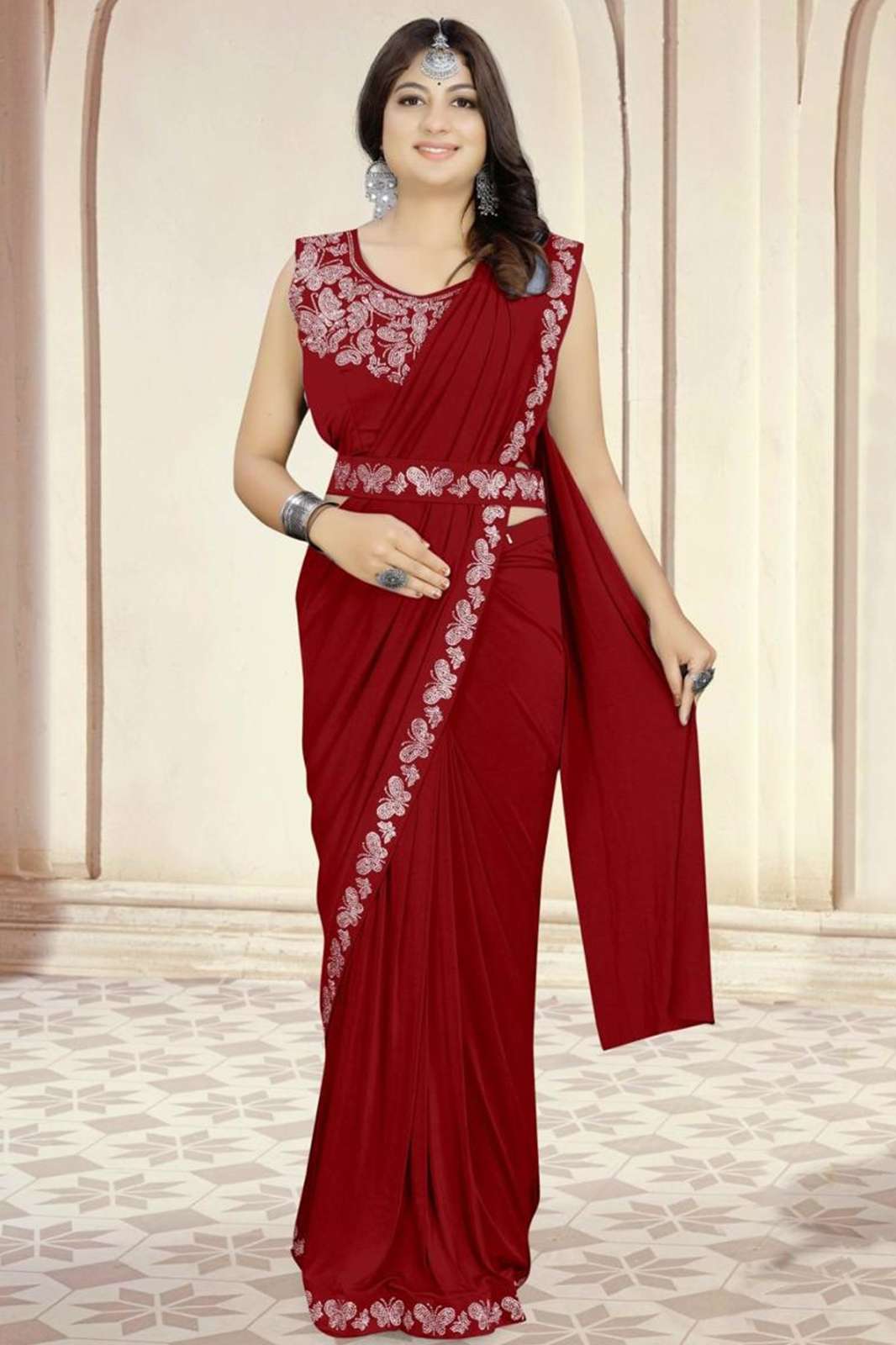 Shri Balaji Emporium 9115 Traditional Party Wear Latest Designer Ready To Wear Lycra Saree