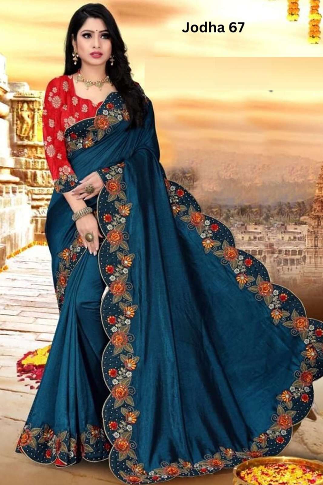 Shri Balaji Emporium 9192 Floral & Designer Border With Silk Saree