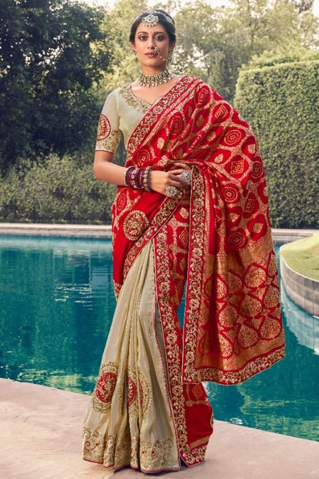 Shri Balaji Emporium 9193 Karwa Chauth Special Heavy Work Designer Pure Silk Saree