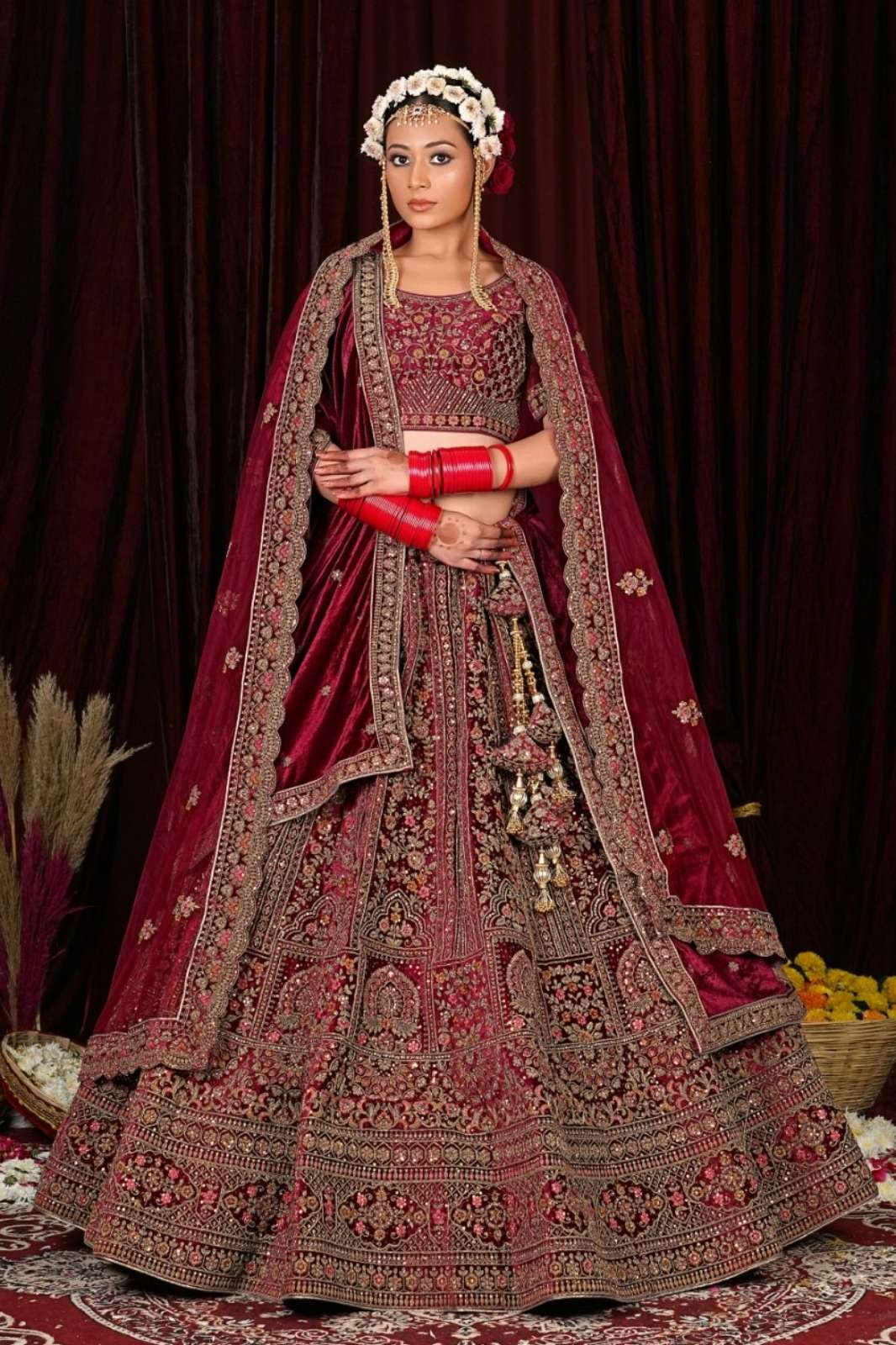 Shri Balaji Emporium 9464A Beautiful Embroidered Bridal Lehenga