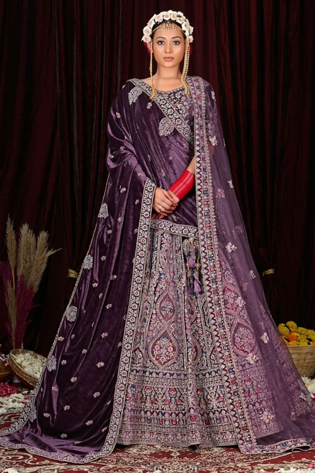 Shri Balaji Emporium 9464C Beautiful Embroidered Bridal Lehenga