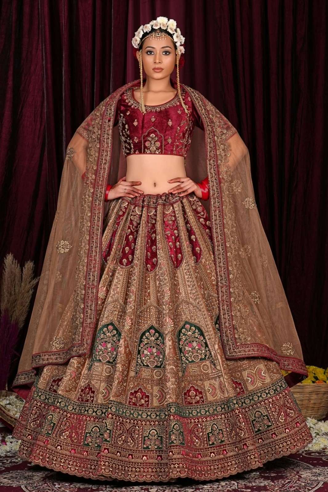 Shri Balaji Emporium 9464E Beautiful Embroidered Bridal Lehenga