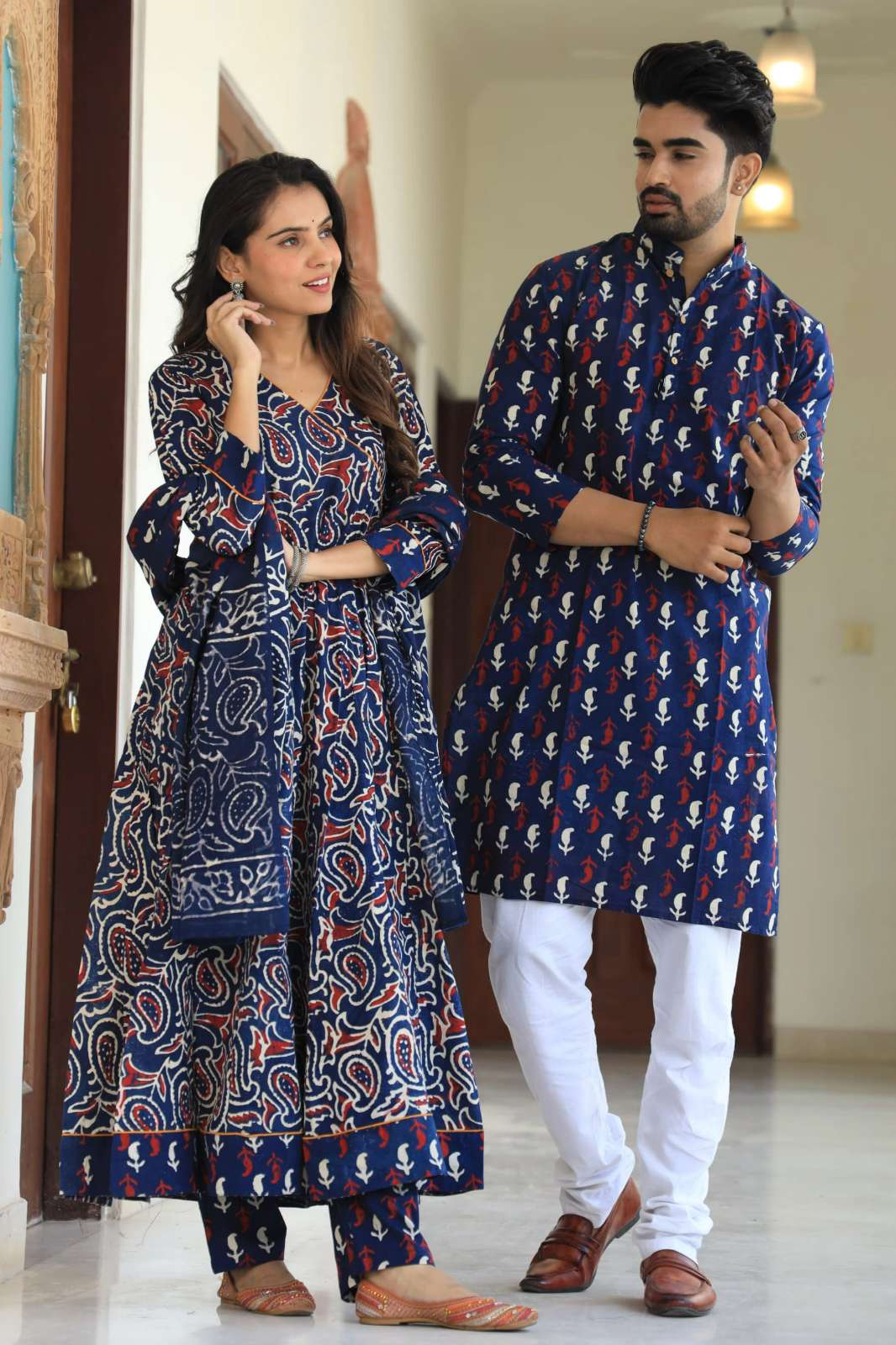 Shri Balaji Emporium 9626 Pure Cotton Ready to Wear Couple Dress 