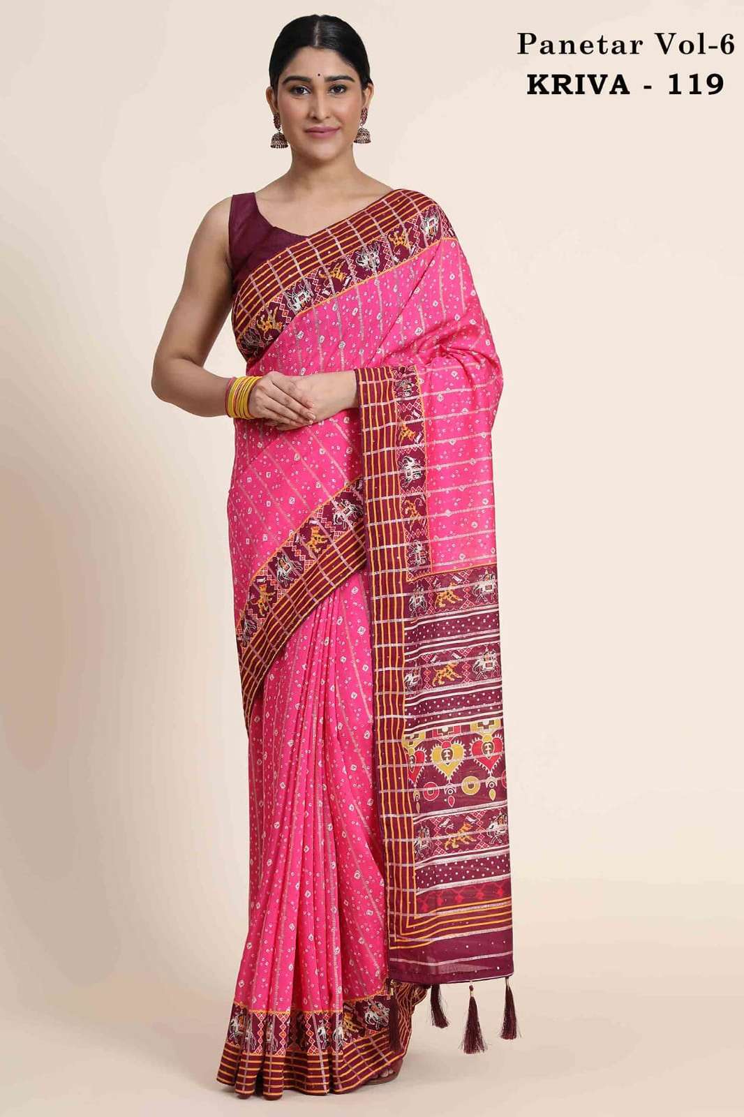 Shri Balaji Emporium Panetar Vol-6 KRIVA 9090 Sequence Designer Chanderi Cotton Pure Viscose Saree