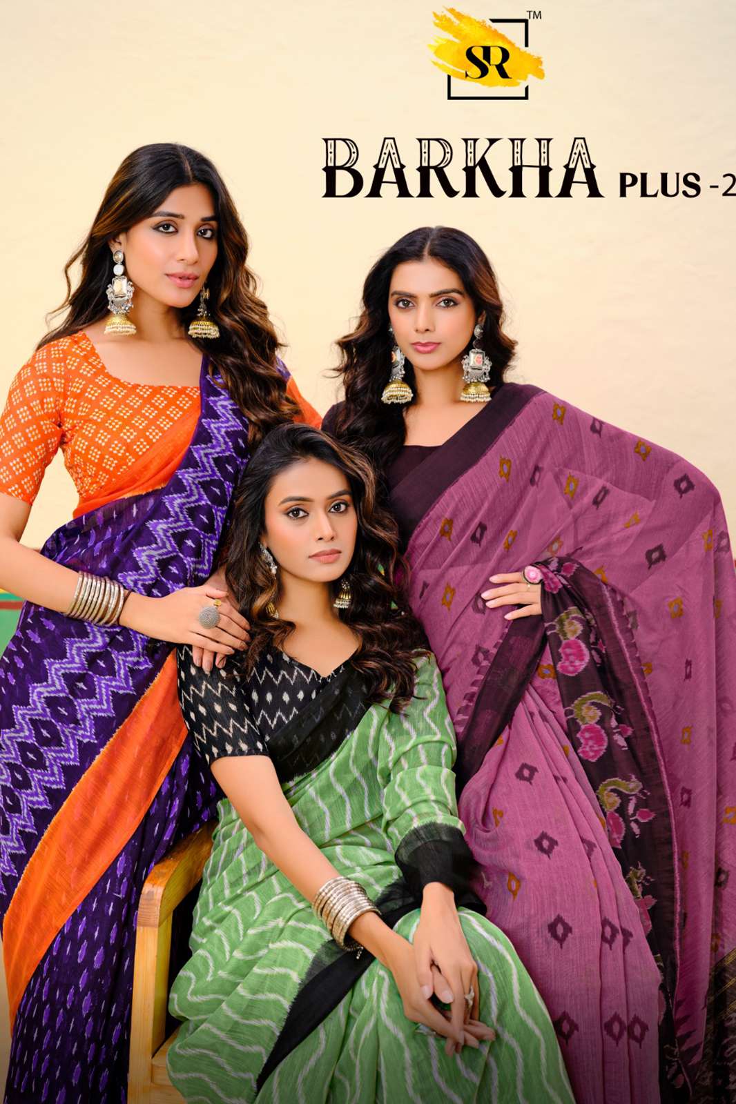 SR Barkha Plus vol 2 9277 Beautiful Designer Mulmul Cotton Saree