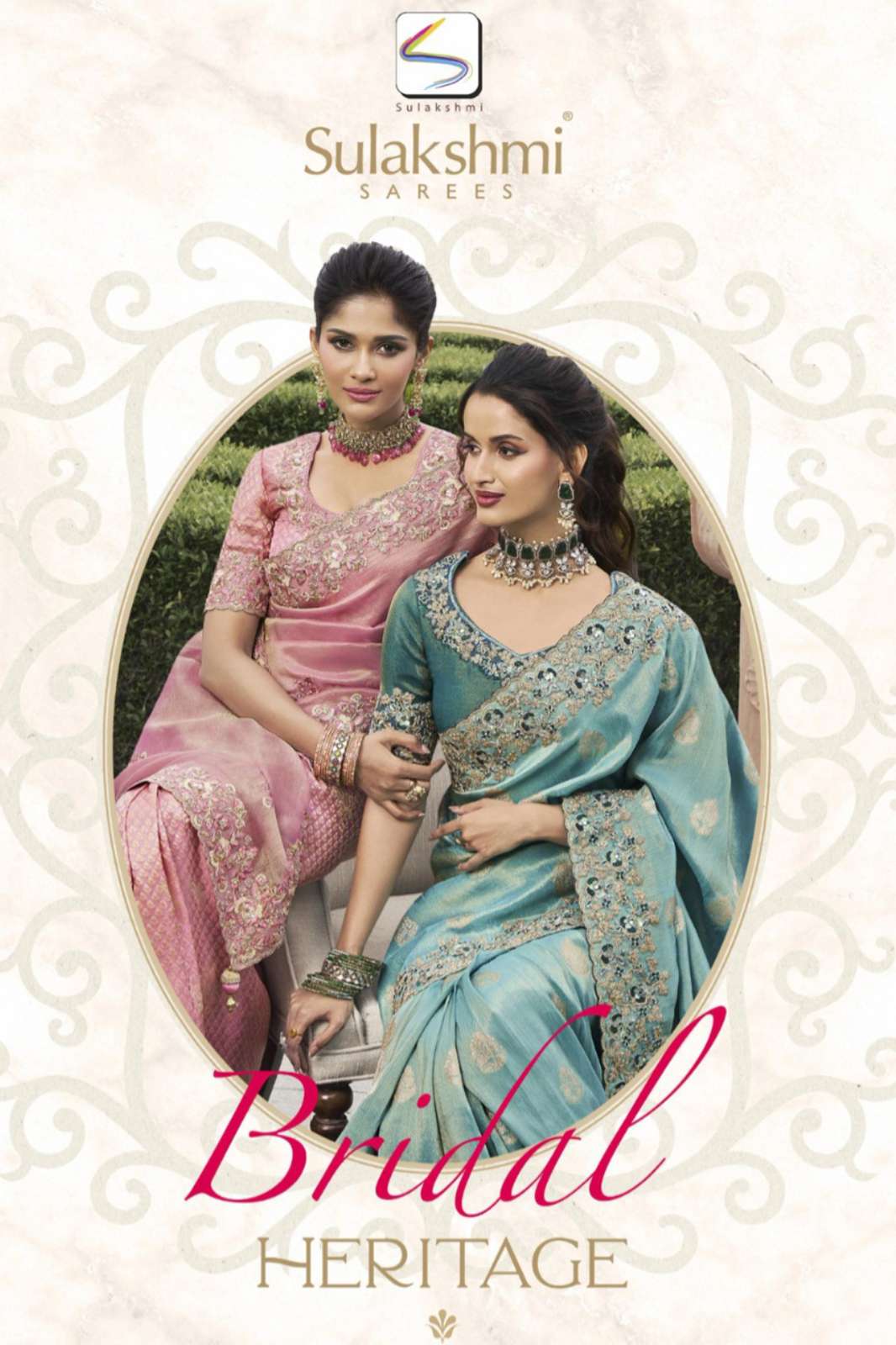 SULAKSHMI BRIDAL HERITAGE 9535 BEAUTIFUL EMBORIDERY DESIGNER PURE TISSUE SILK SAREE