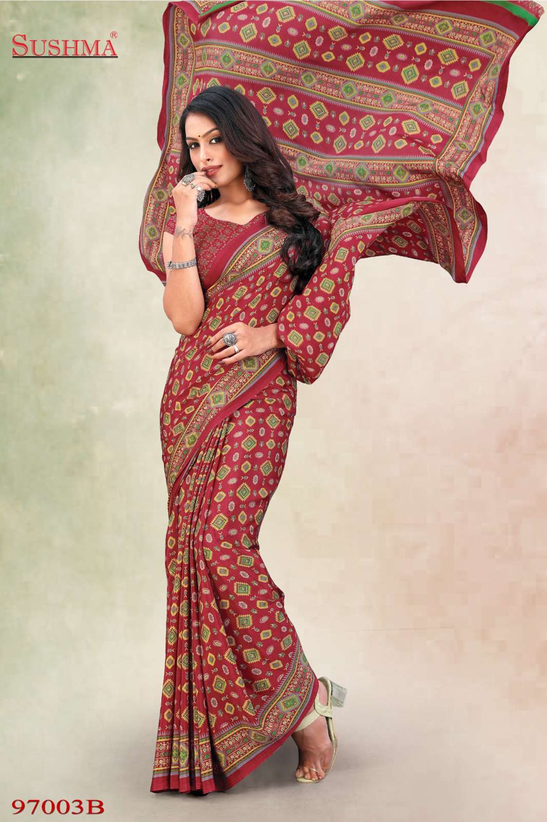 SUSHMA Trends creap 9251 Traditional Casual Wear Designer Crepe Saree