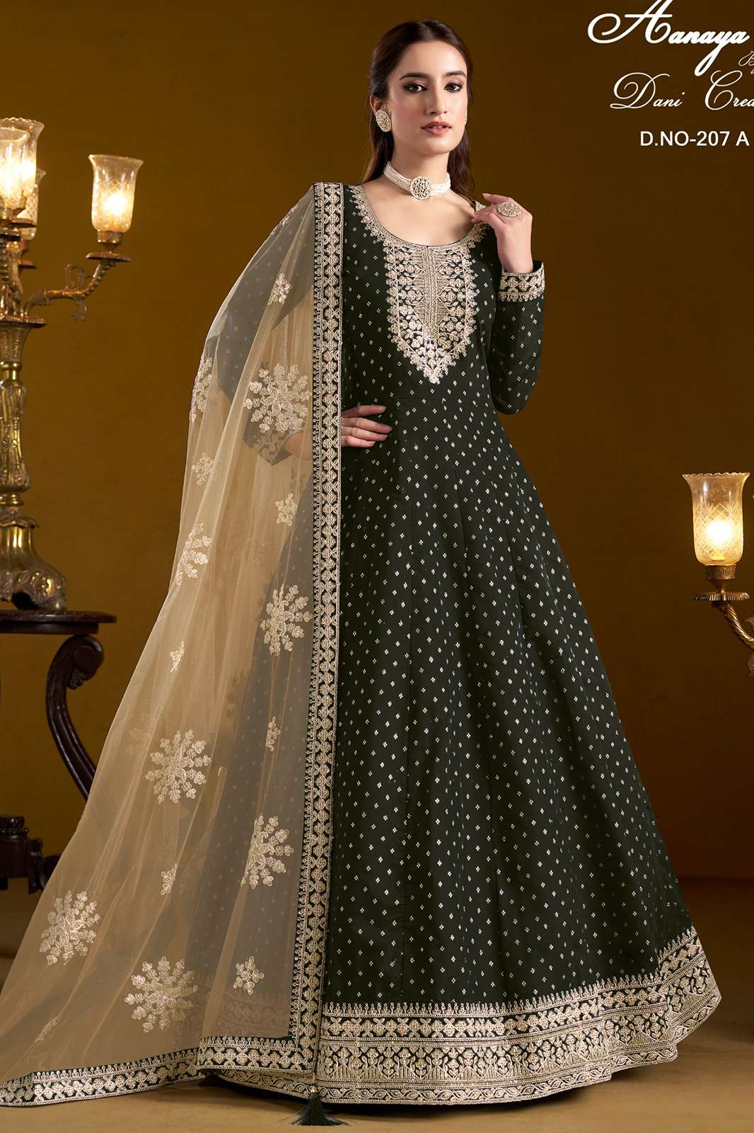 TWISHA AANAYA VOL 207 9419 Diwali Special Designer Chanderi Anarkali Style Suit