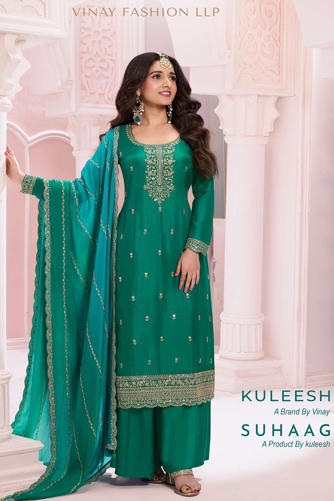 Vinay KULEESH SUHAAG WEDDING WEAR DESIGNER GEORGETTE SILK SUIT 