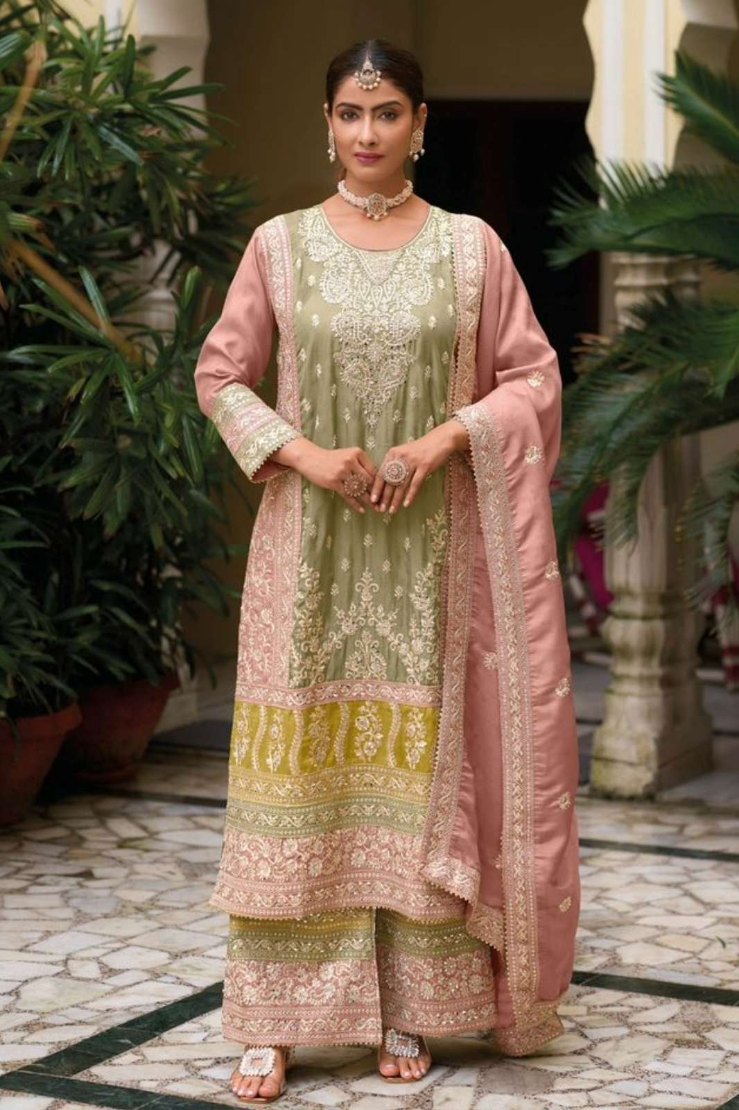 Your Choice SIMMER 9128 Embroidered Simmer Sharara Suit 