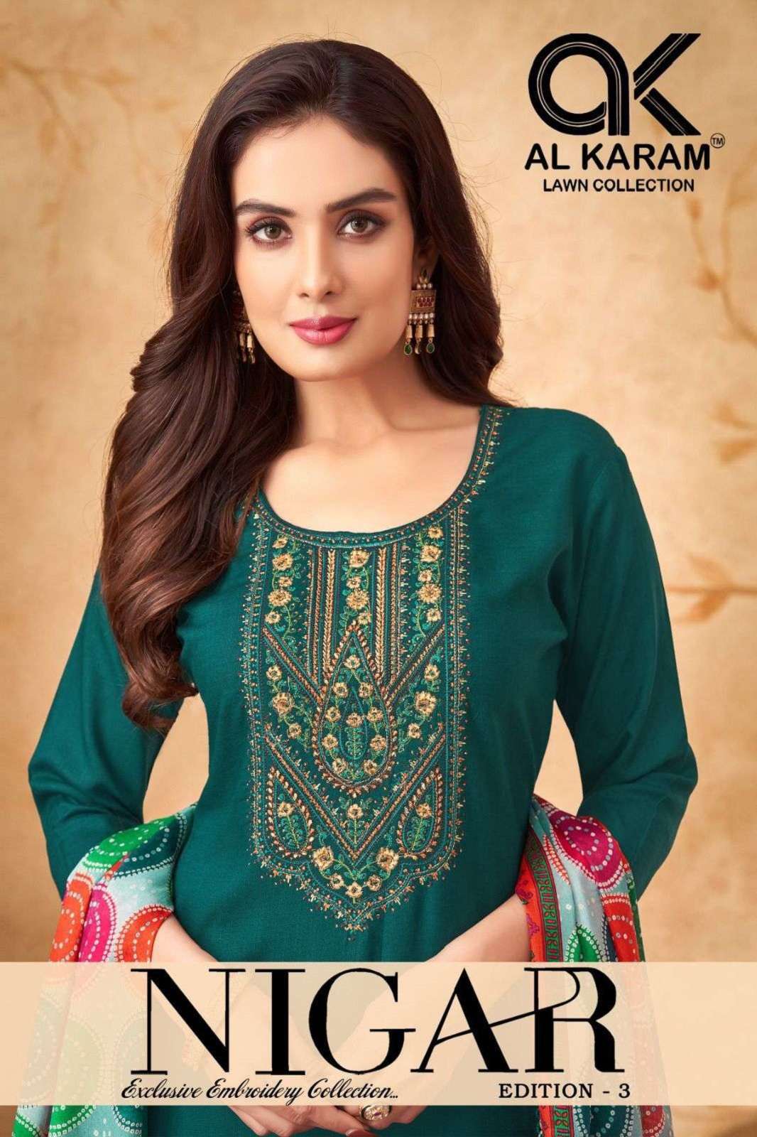 AL KARAM NIGAR VOL 3 RAYON EMBROIDERED SUITS