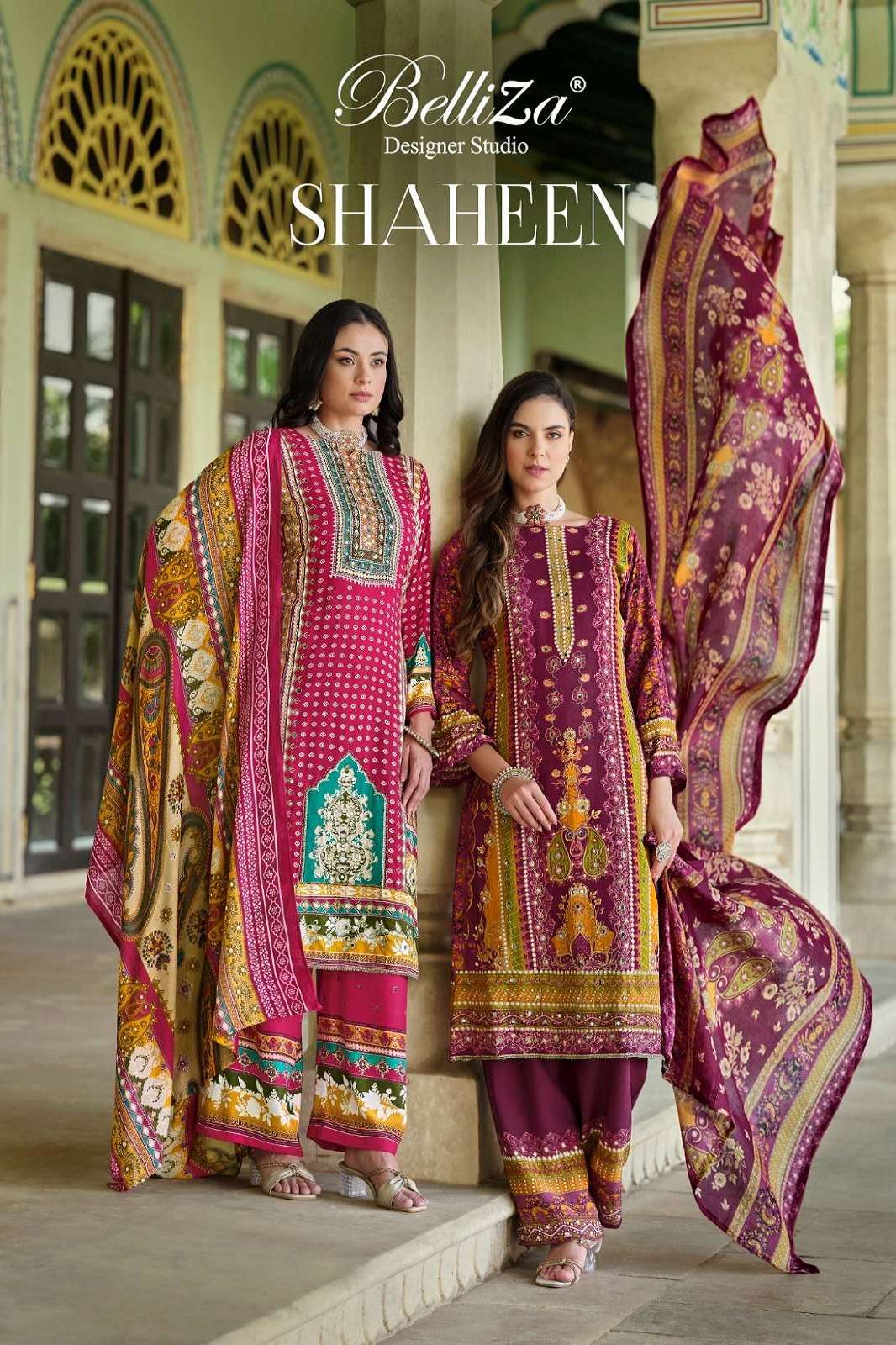 BELLIZA DESINGER SHAHEEN VISCOSE PRINTED SUITS