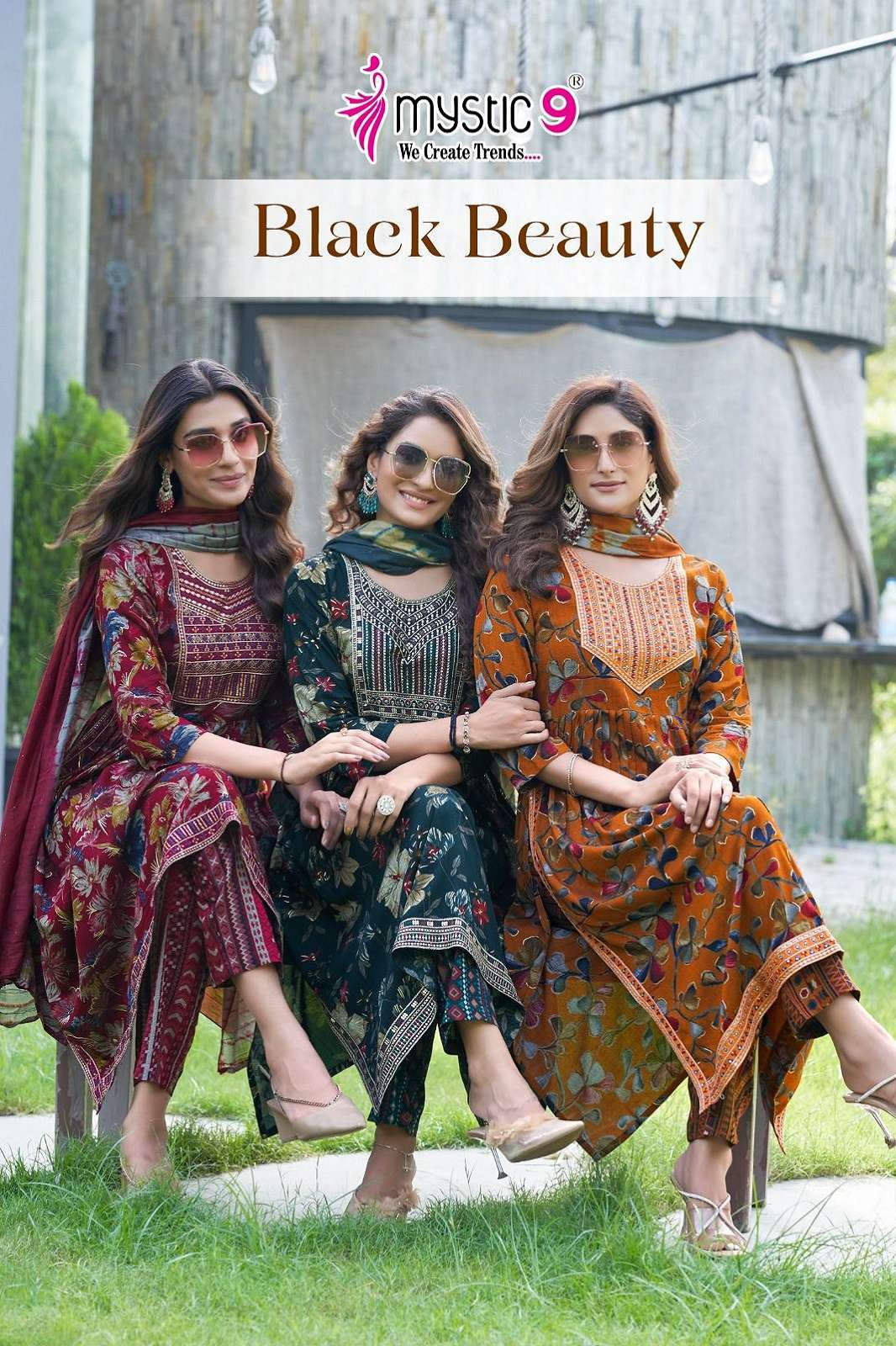 BLACK BEAUTY VOL 3 BY MYSTIC9 READY TO WEAR KURTIES