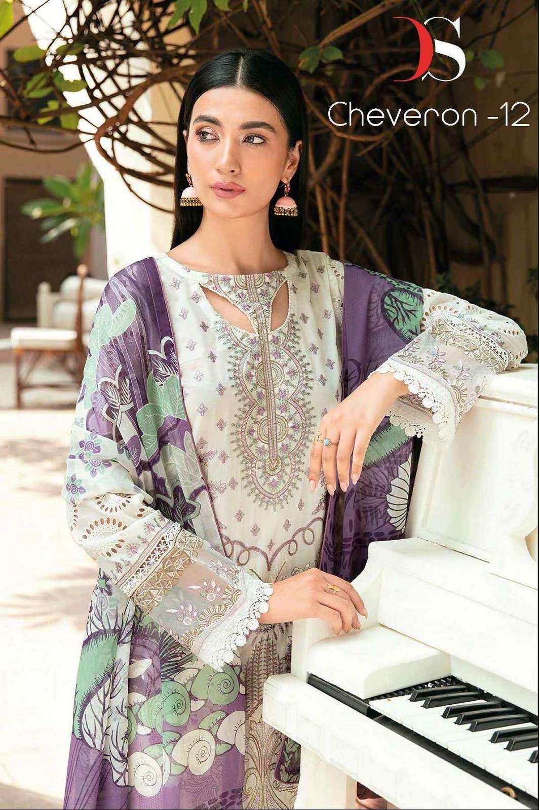 DEEPSY SUITS CHEVERON VOL 12 SELF EMBROIDERED SUITS