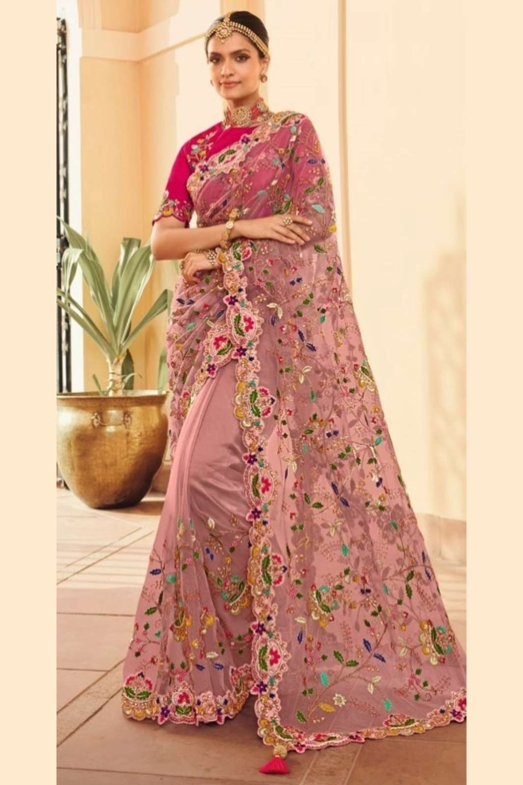 Desiluk 9193 Net Embroidery Heavy Partywear Saree