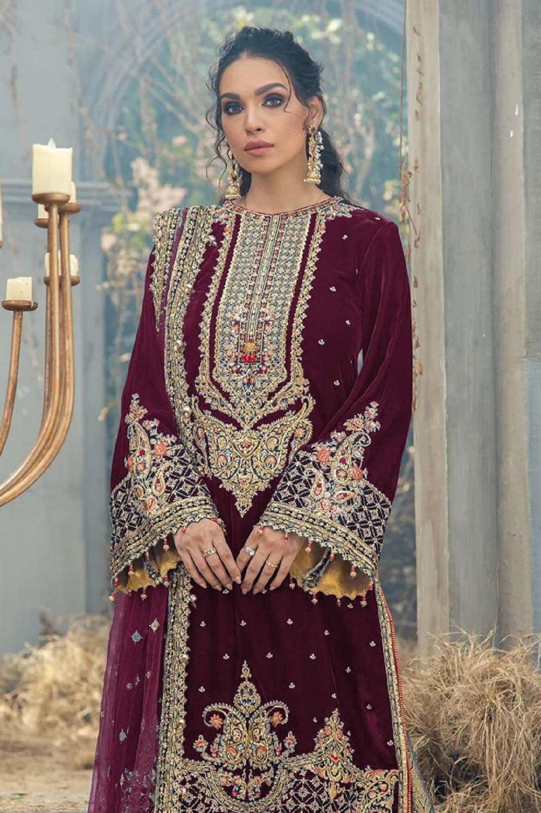 FEPIC ROSEMEEN 17020 VELVET EMBROIDERED SUITS