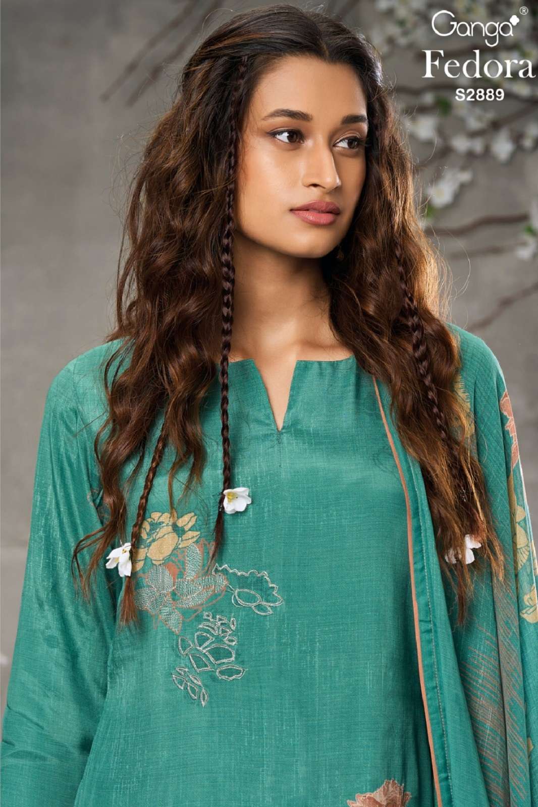 GANGA FEDORA 2889 PURE PASHMINA INDIAN SUITS