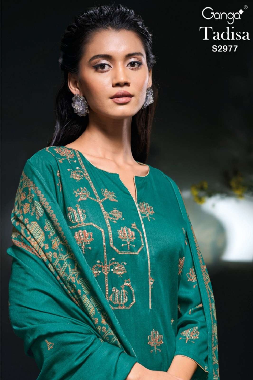 GANGA TADISA 2977 DESIGNER PASHMINA SUITS