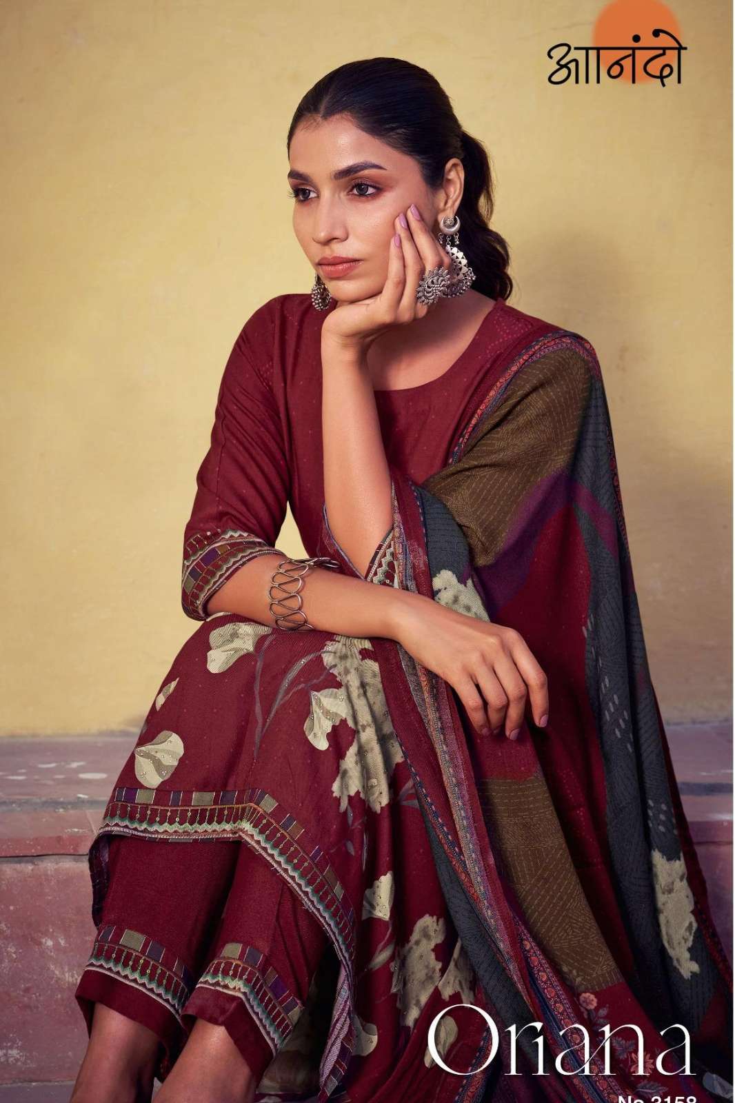 JAY VIJAY ORIANA 3158 PURE PASHMINA DIGITAL PRINT SUIT 