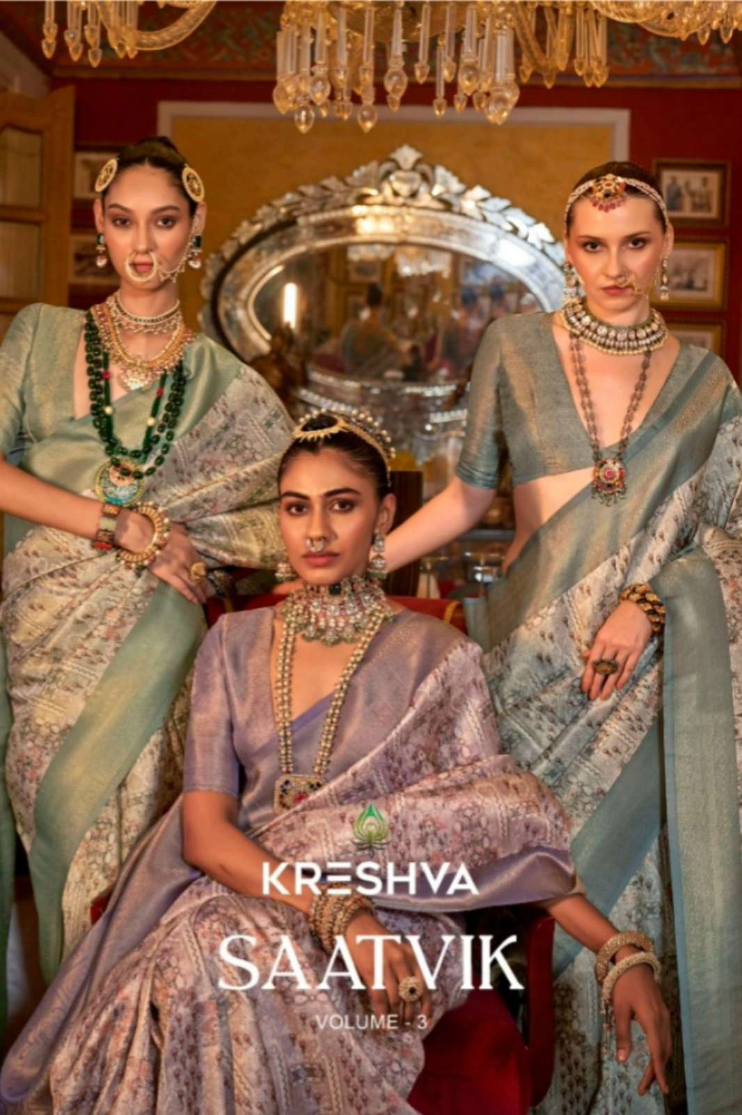 KRESHVA SAATVIK VOL 03 9661 DIGITAL PRINTED TUSSAR SILK SAREE